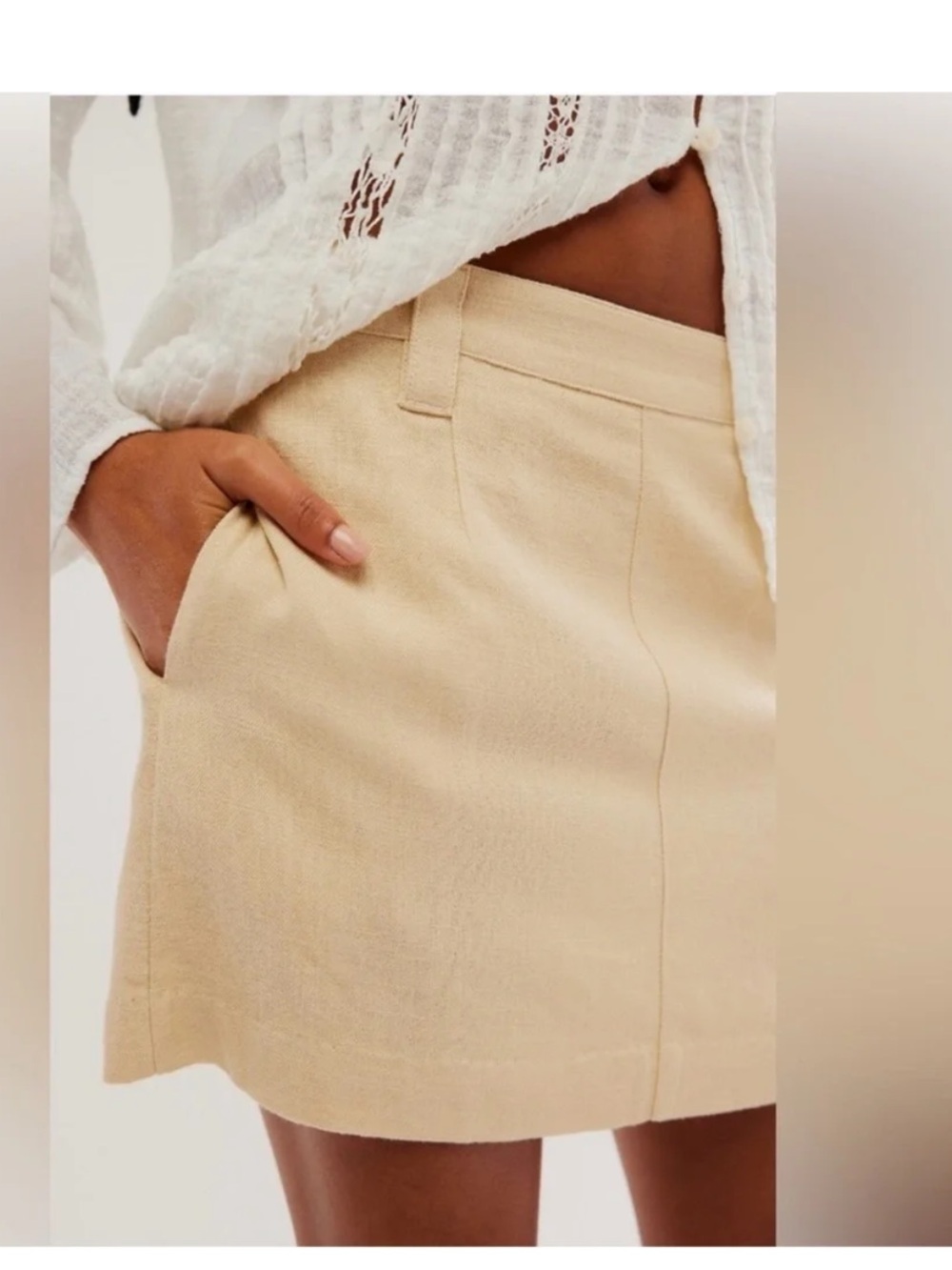 Free People Skirt- “Can’t Blame Me” linen skirt- NEW